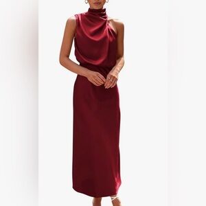 Prettygarden Mock Neck
Coctail Dress-Burgundy